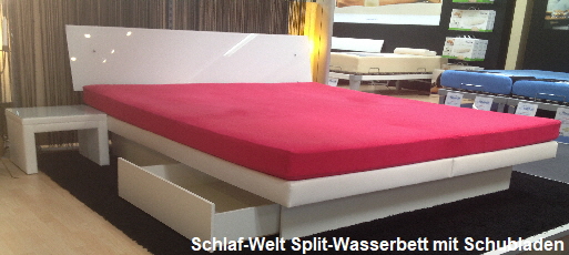 Split - Wasserbett mit Schubladen